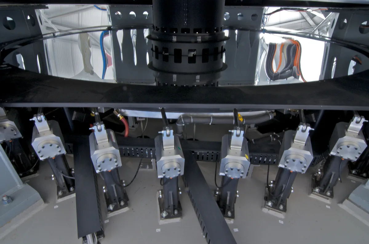 There are 128 pressure actuators that help keep the mirror centered regardless of primary mirror orientation