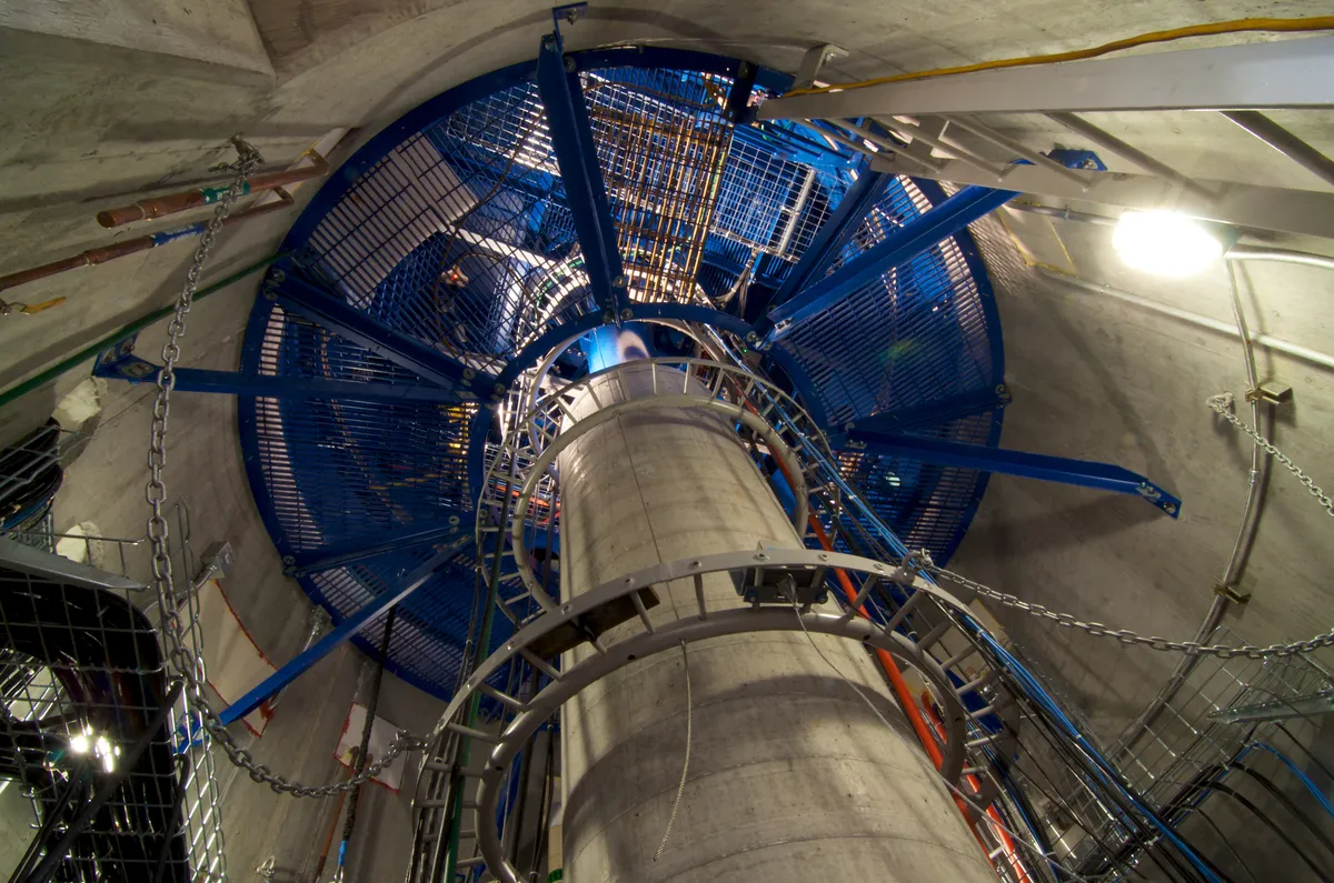 Inside of telescope chamber with cabling