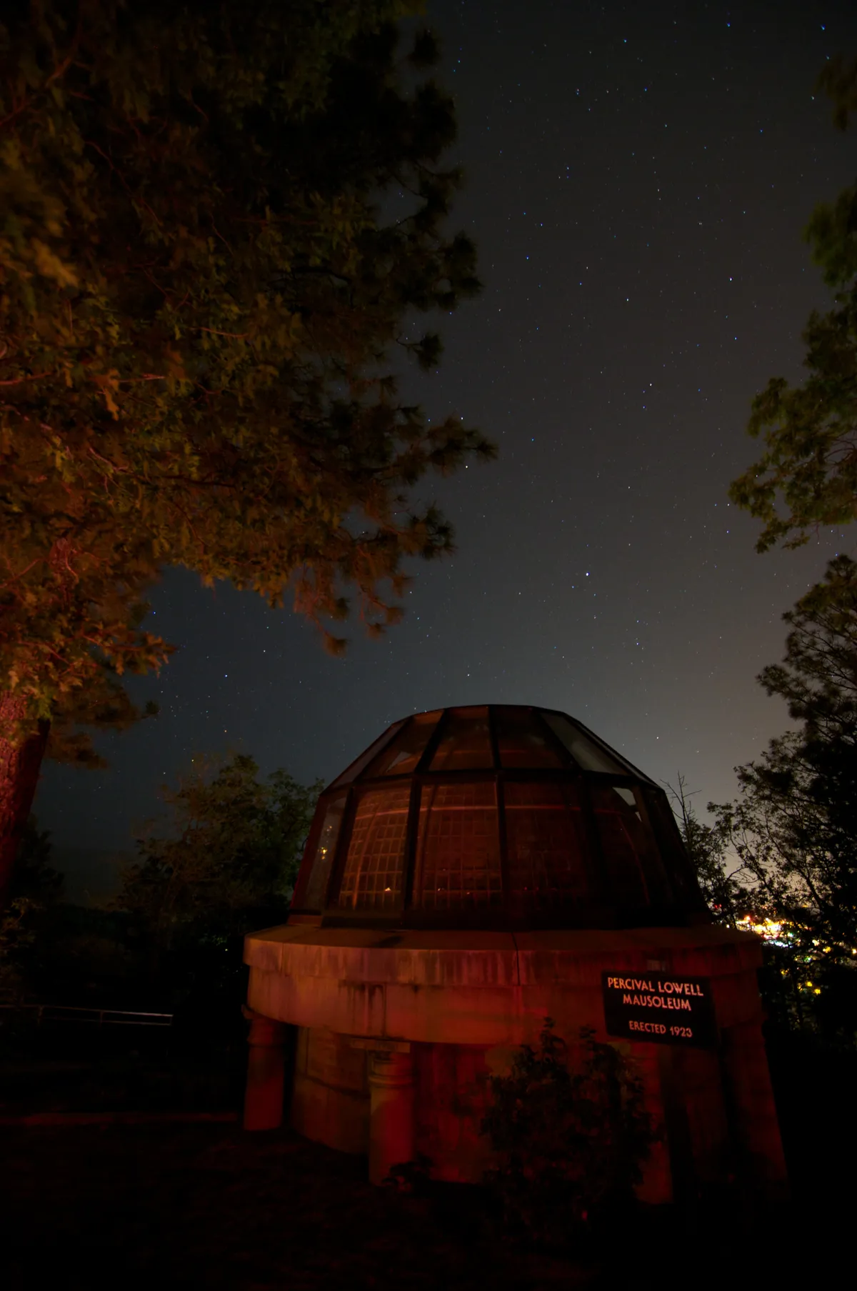 Percival Lowell Mausoleum The original dome done with lead-infused glass tiles is too fragile to handle the elements, an