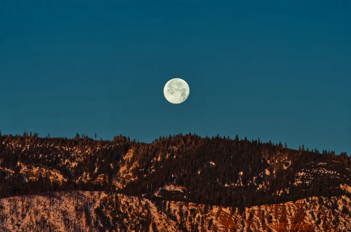 Lake Chelan December Morning Moon