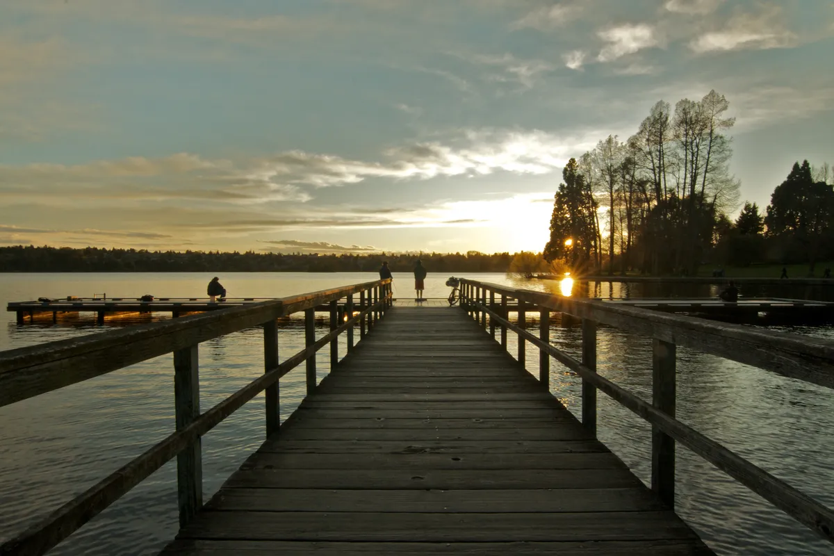 sunset at green lake